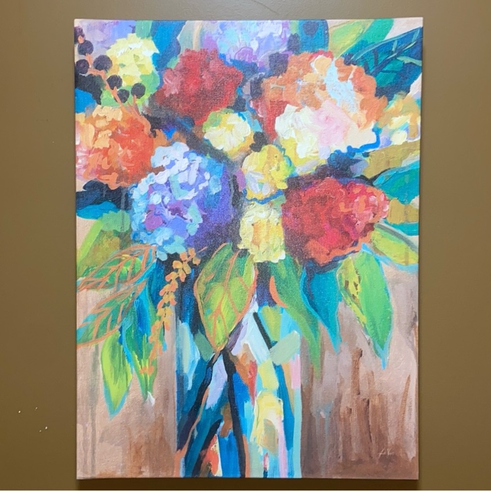 Colorful by Jeanette Vertentes • Abstract Bouquet Canvas Wall Art • 19” x 24”